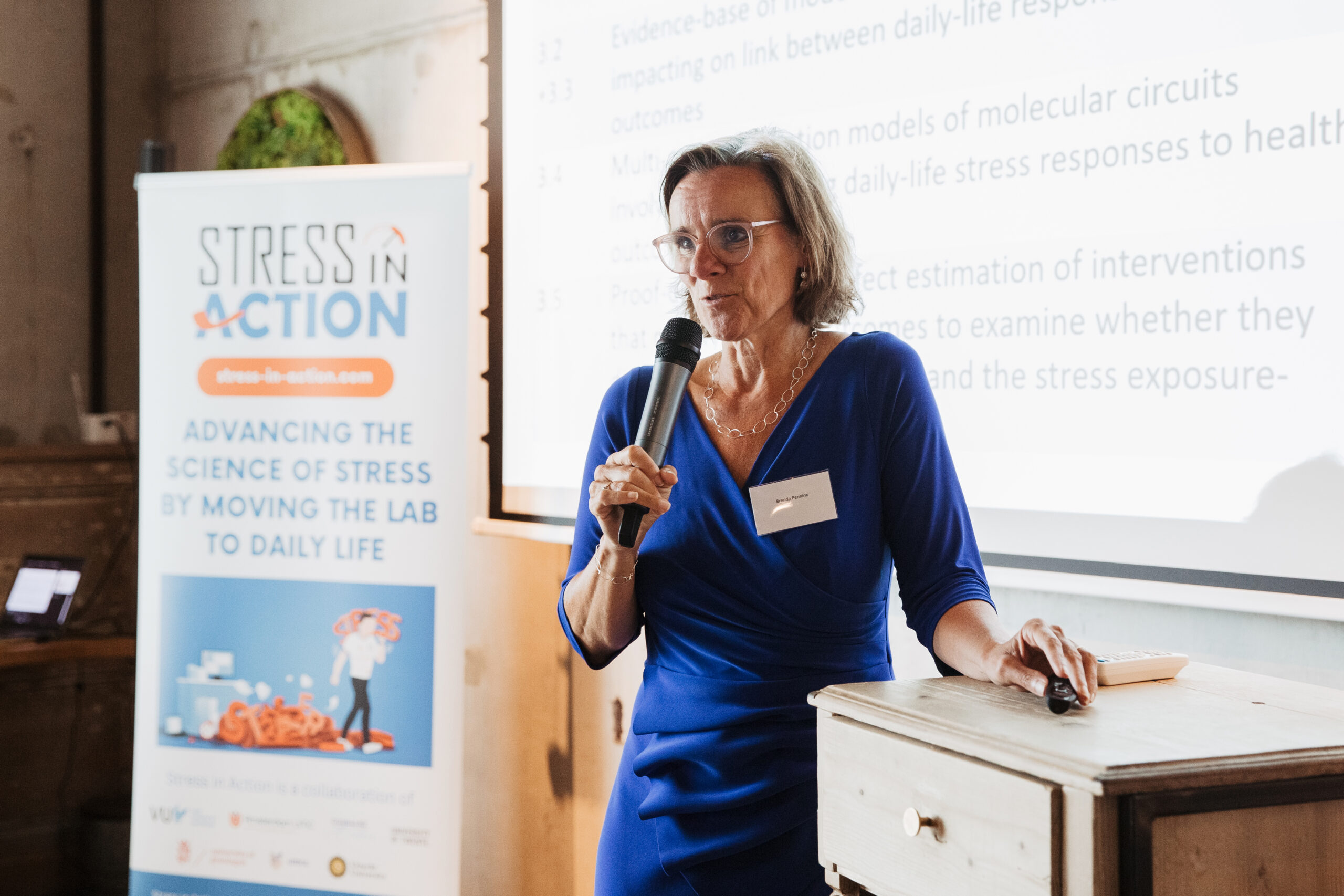Brenda Penninx presenting at the Stress in Action Consortium meeting 8th of June 2023
